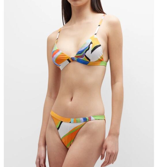 NWT Mara Hoffman Alegasia print Astrid triangle bikini tap and bottom small - Picture 1 of 11
